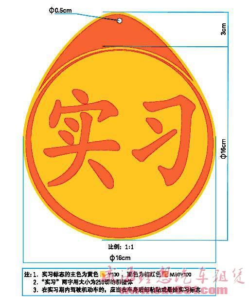 实习标志下载：汽车、摩托车实习标志下载（2015版）